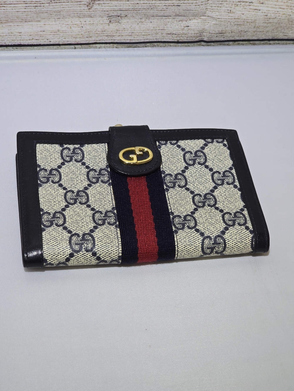 Gucci Signature Canvas Bifold Wallet - Navy BLUE
